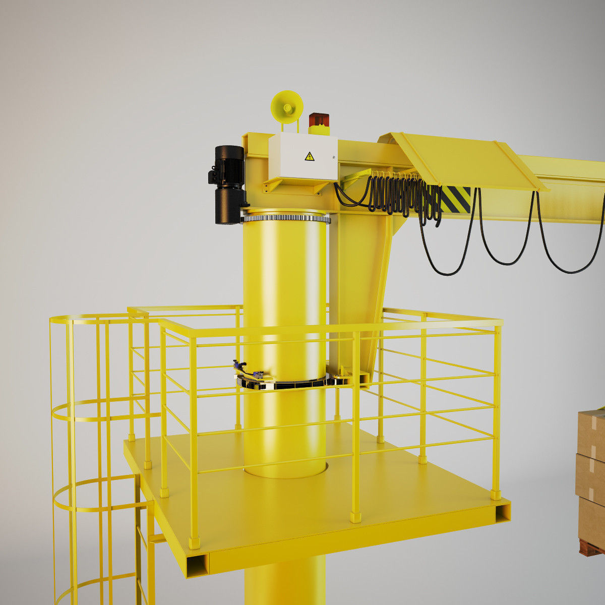 Lifting Crane Console 3D model_2