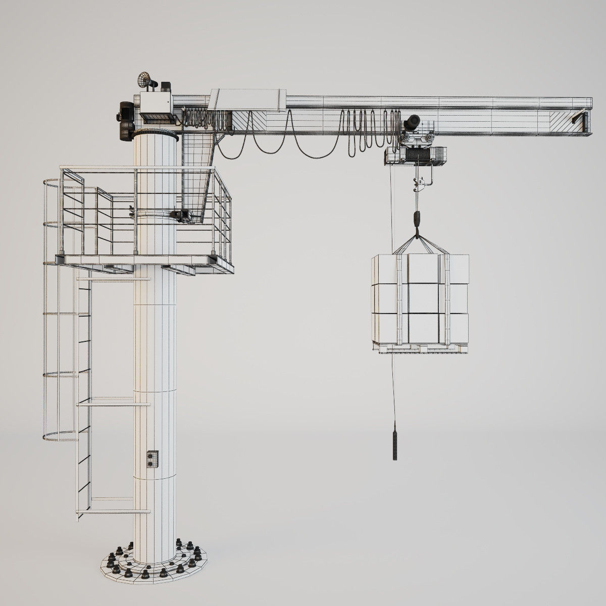 Lifting Crane Console 3D model_7