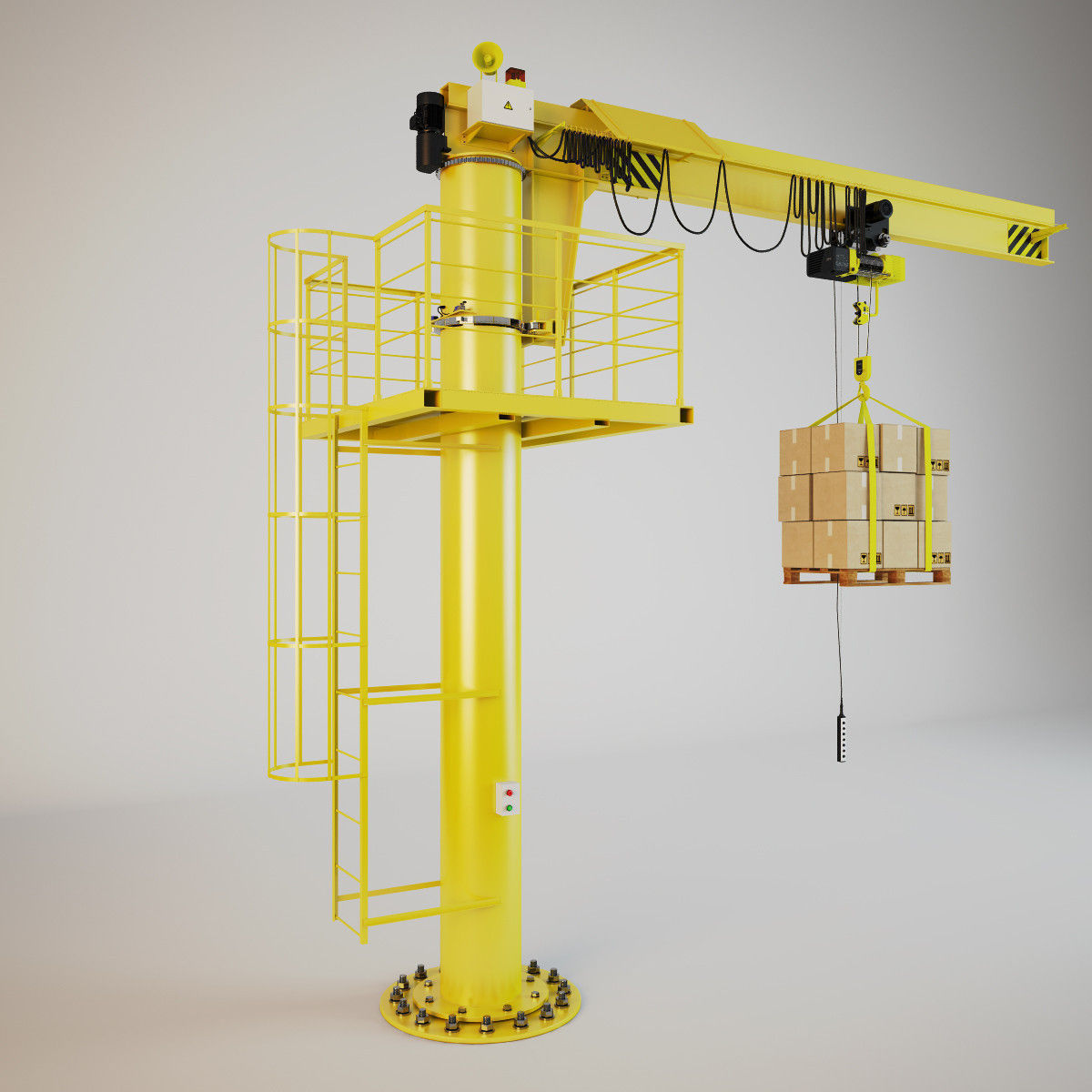 Lifting Crane Console 3D model_4