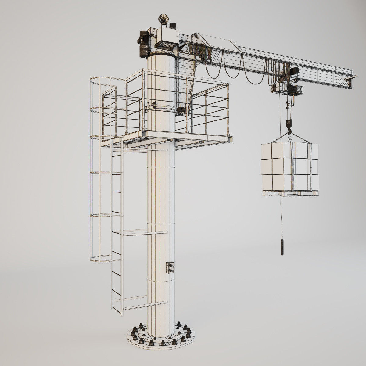 Lifting Crane Console 3D model_12