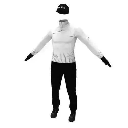 Police Patrol Clothing Low-poly 3D model