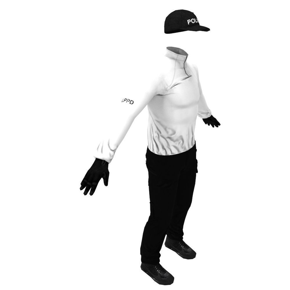 Police Patrol Clothing Low-poly 3D model_3