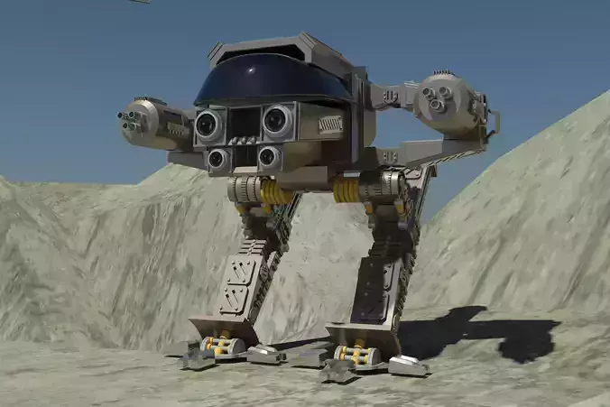 robot at-at on hill