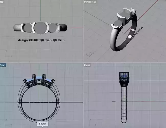 Engagement Ring design 3010T 3D print model