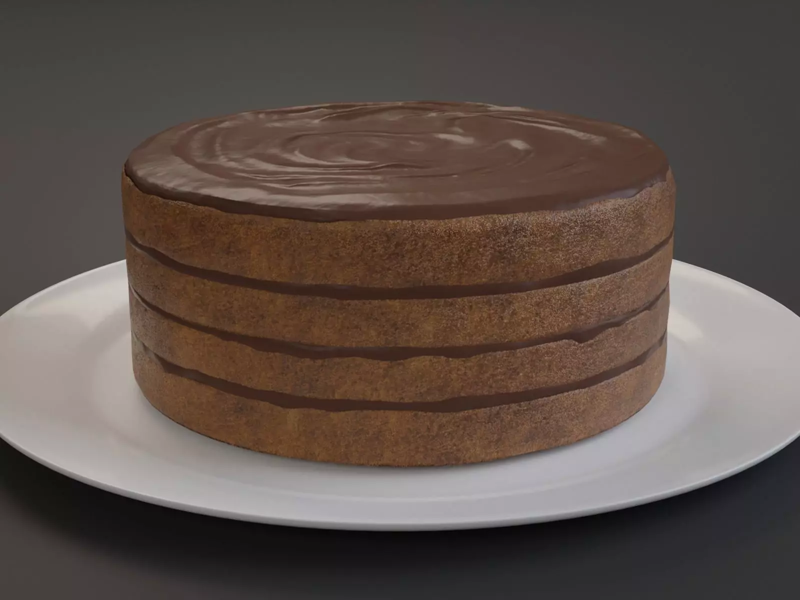 Chocolate Cake Low-poly 3D model_0