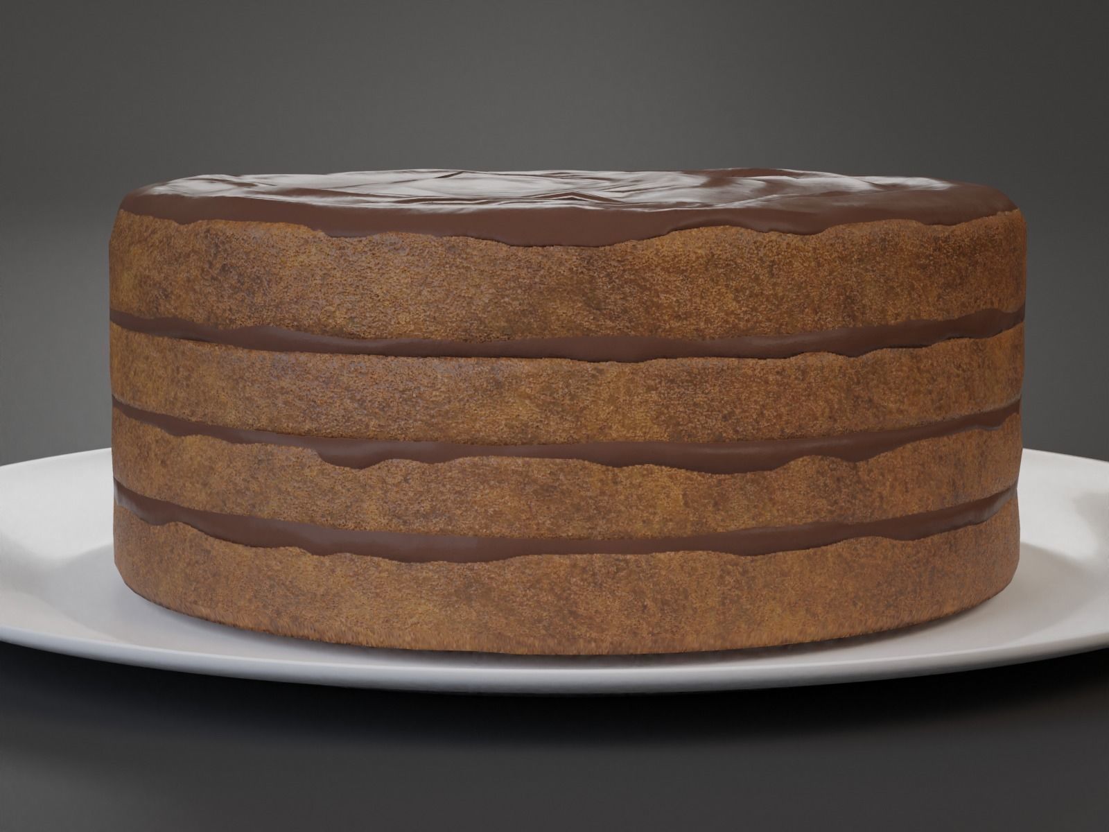 Chocolate Cake Low-poly 3D model_2