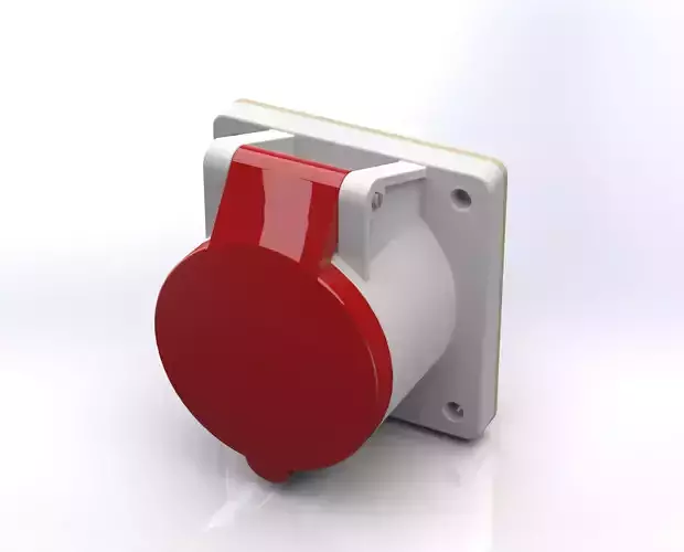 Panel mounted receptacle 16 A - 32 A IP 44 MENNEKES 3D model