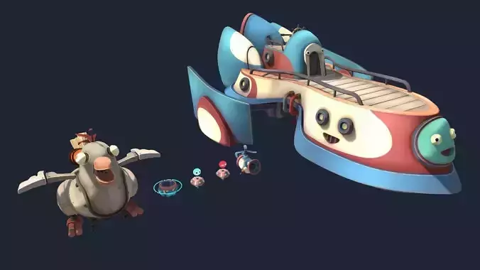 Cartoon mechanical assets