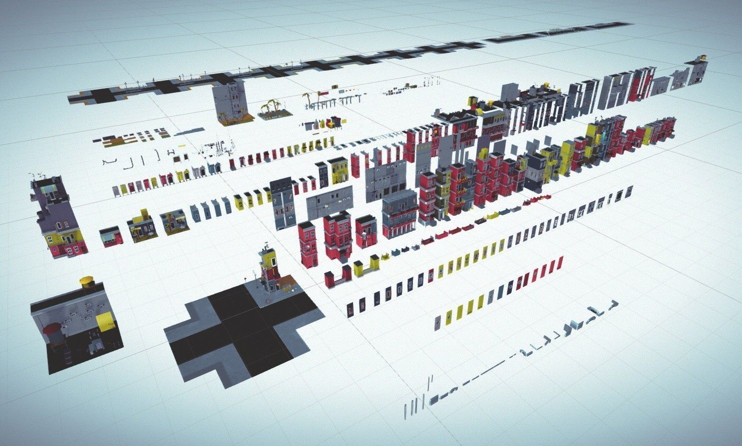  Cartoon Low Poly Modular City Pack Low-poly 3D model_12