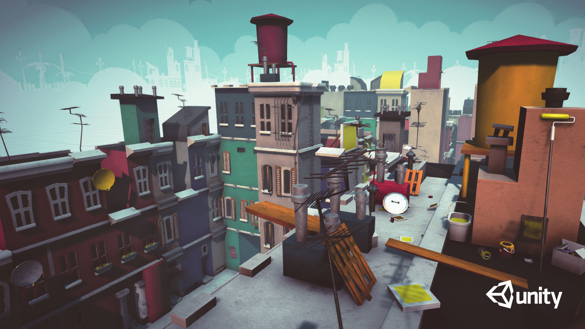  Cartoon Low Poly Modular City Pack Low-poly 3D model_8