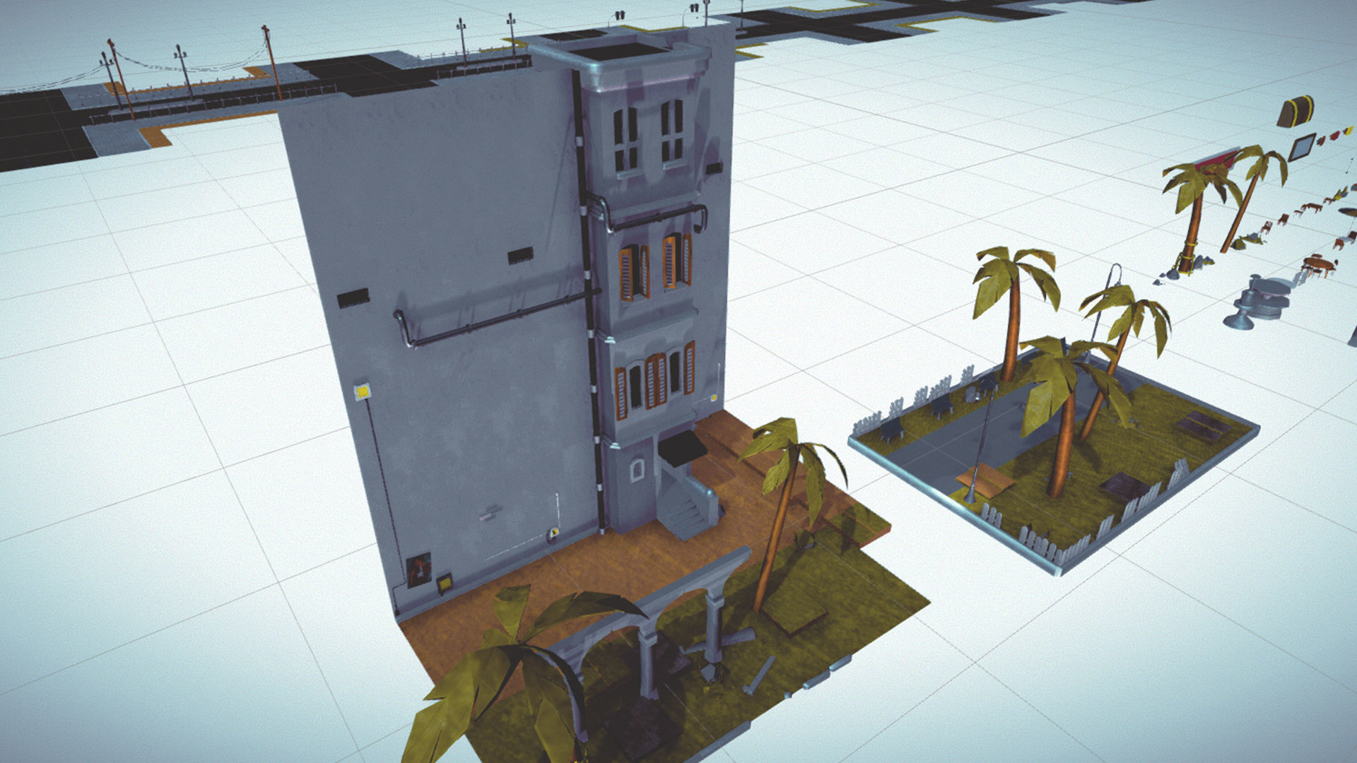  Cartoon Low Poly Modular City Pack Low-poly 3D model_14