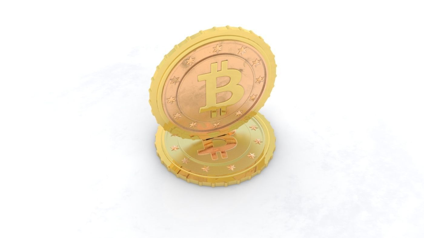 Bitcoin Coin 3D model_4