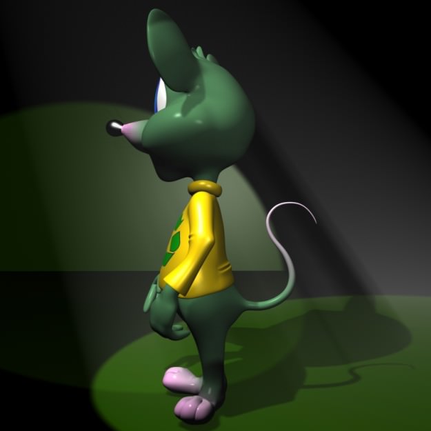 Green Mouse RIGGED Low-poly 3D model_3