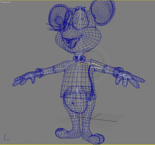Green Mouse RIGGED Low-poly 3D model_1