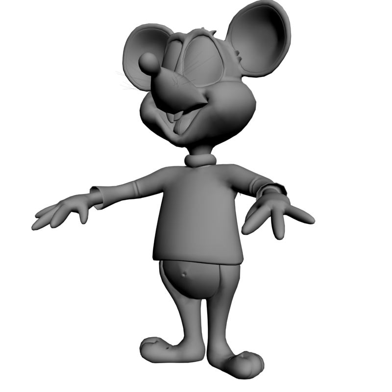 Green Mouse RIGGED Low-poly 3D model_6