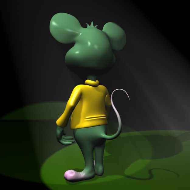 Green Mouse RIGGED Low-poly 3D model_4