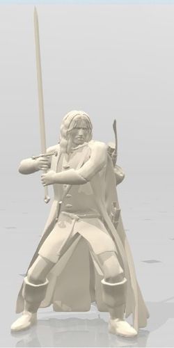 Aragorn man holding sword 3D print model