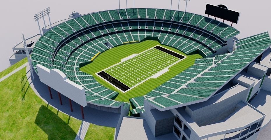 Oakland - Alameda County Coliseum Low-poly 3D model_5