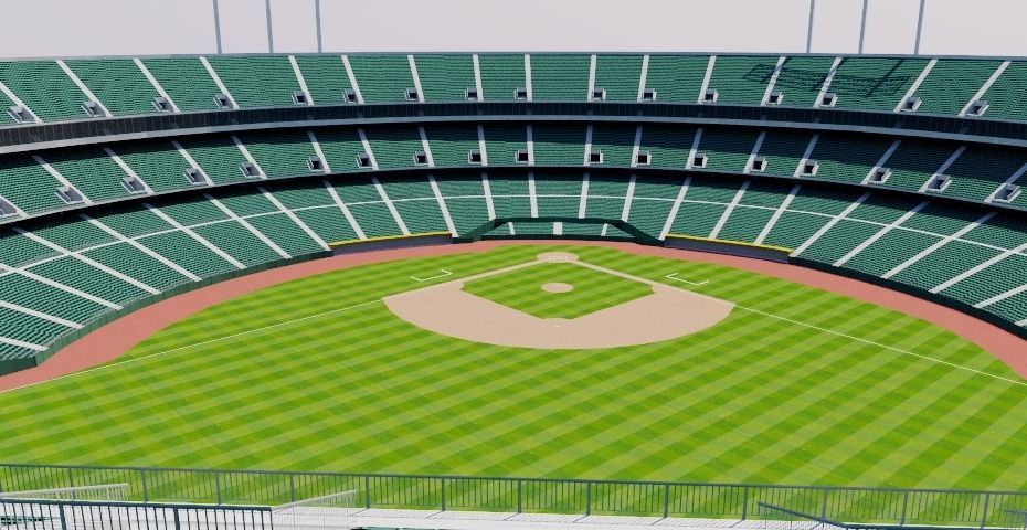 Oakland - Alameda County Coliseum Low-poly 3D model_8