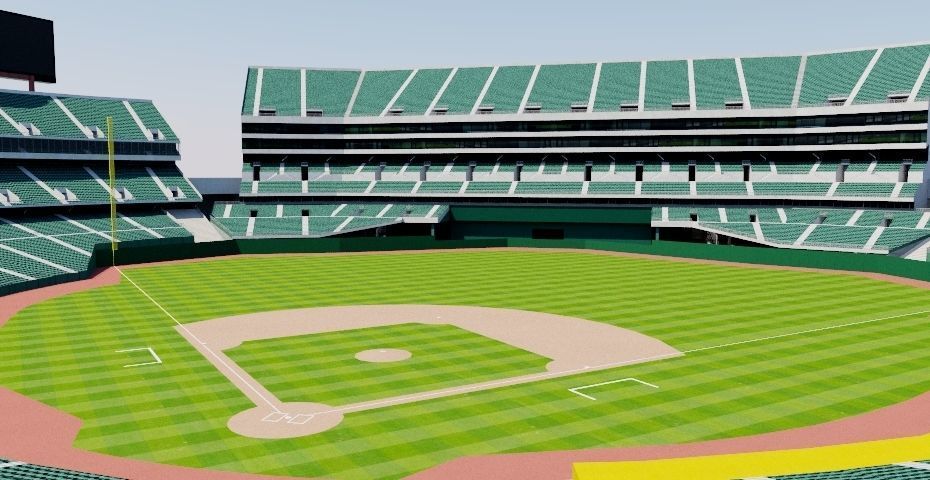 Oakland - Alameda County Coliseum Low-poly 3D model_4