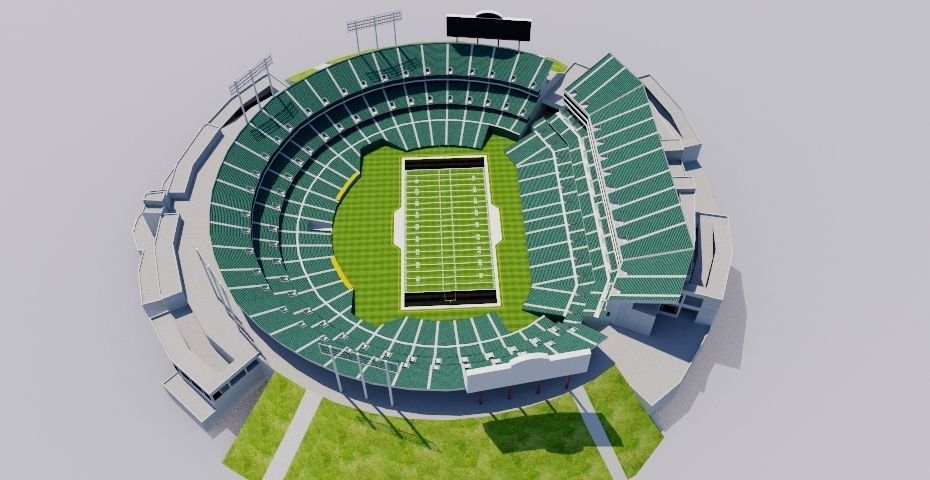 Oakland - Alameda County Coliseum Low-poly 3D model_9
