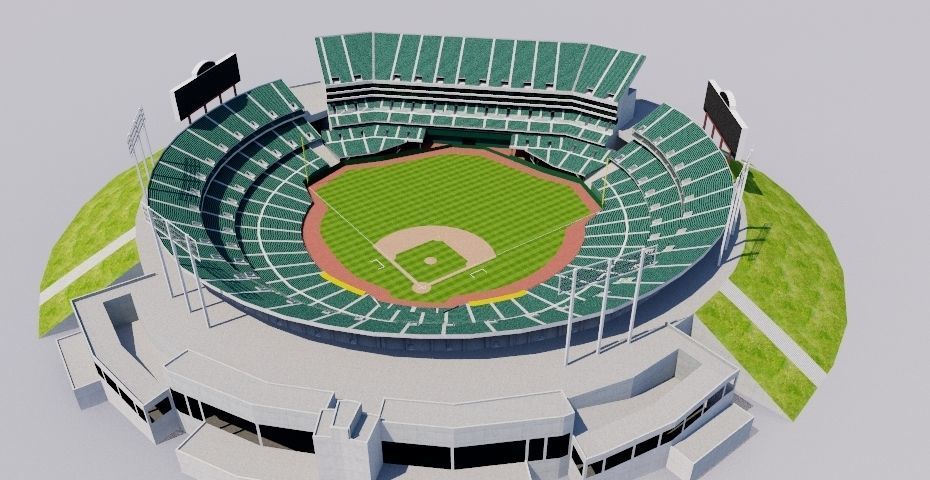 Oakland - Alameda County Coliseum Low-poly 3D model_2