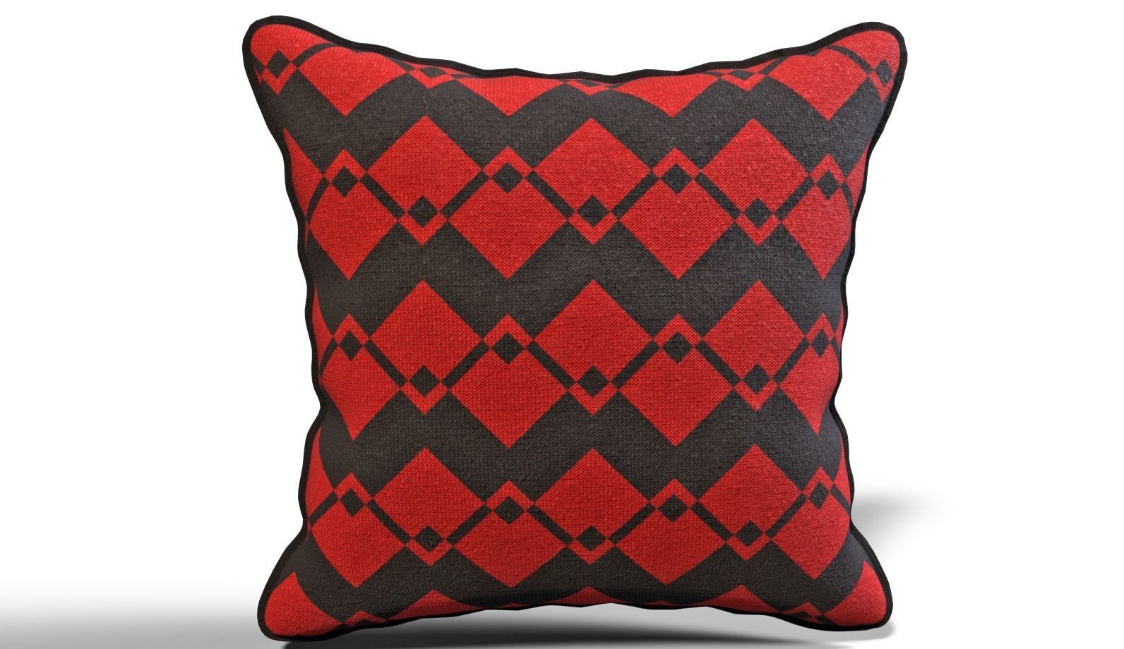 Throw Pillow 45cm X 45cm with Piping 3D model_16