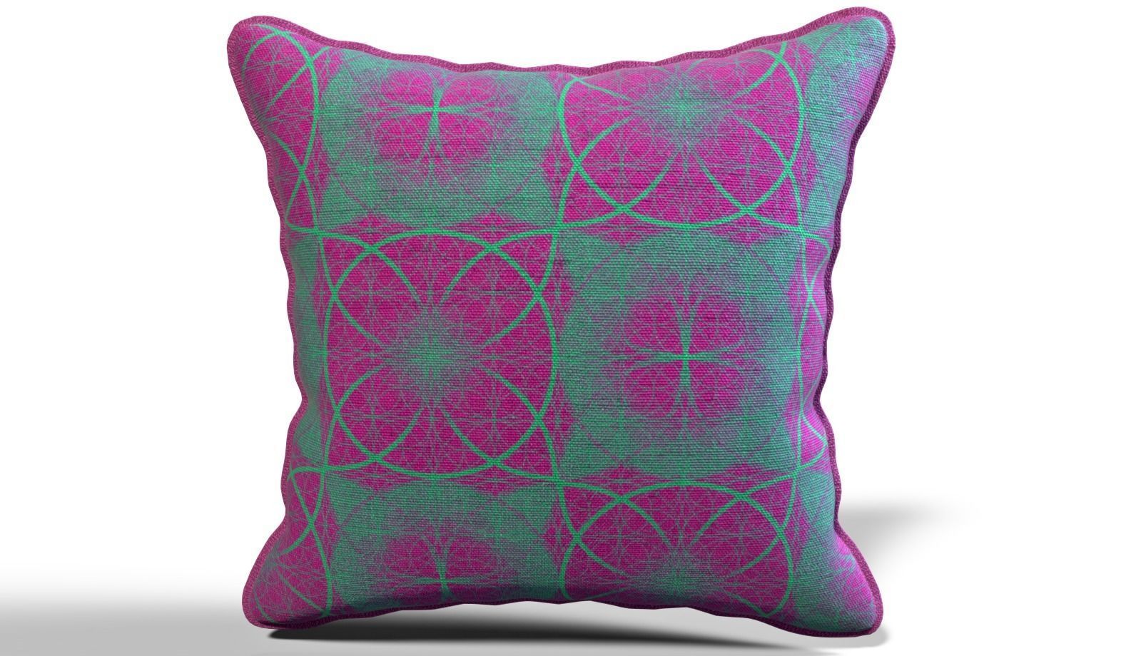 Throw Pillow 45cm X 45cm with Piping 3D model_35