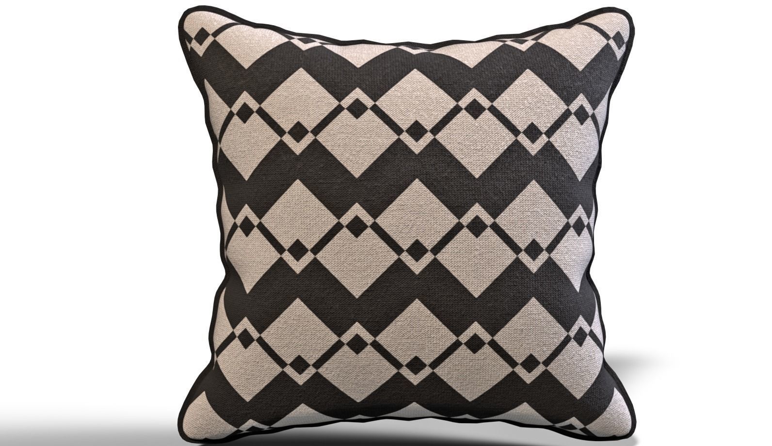 Throw Pillow 45cm X 45cm with Piping 3D model_15