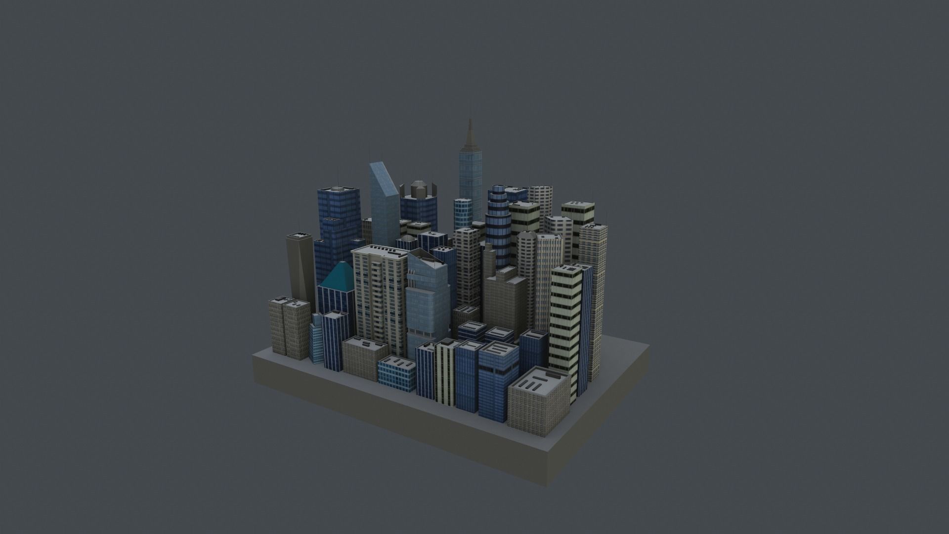 City low poly Low-poly 3D model_3