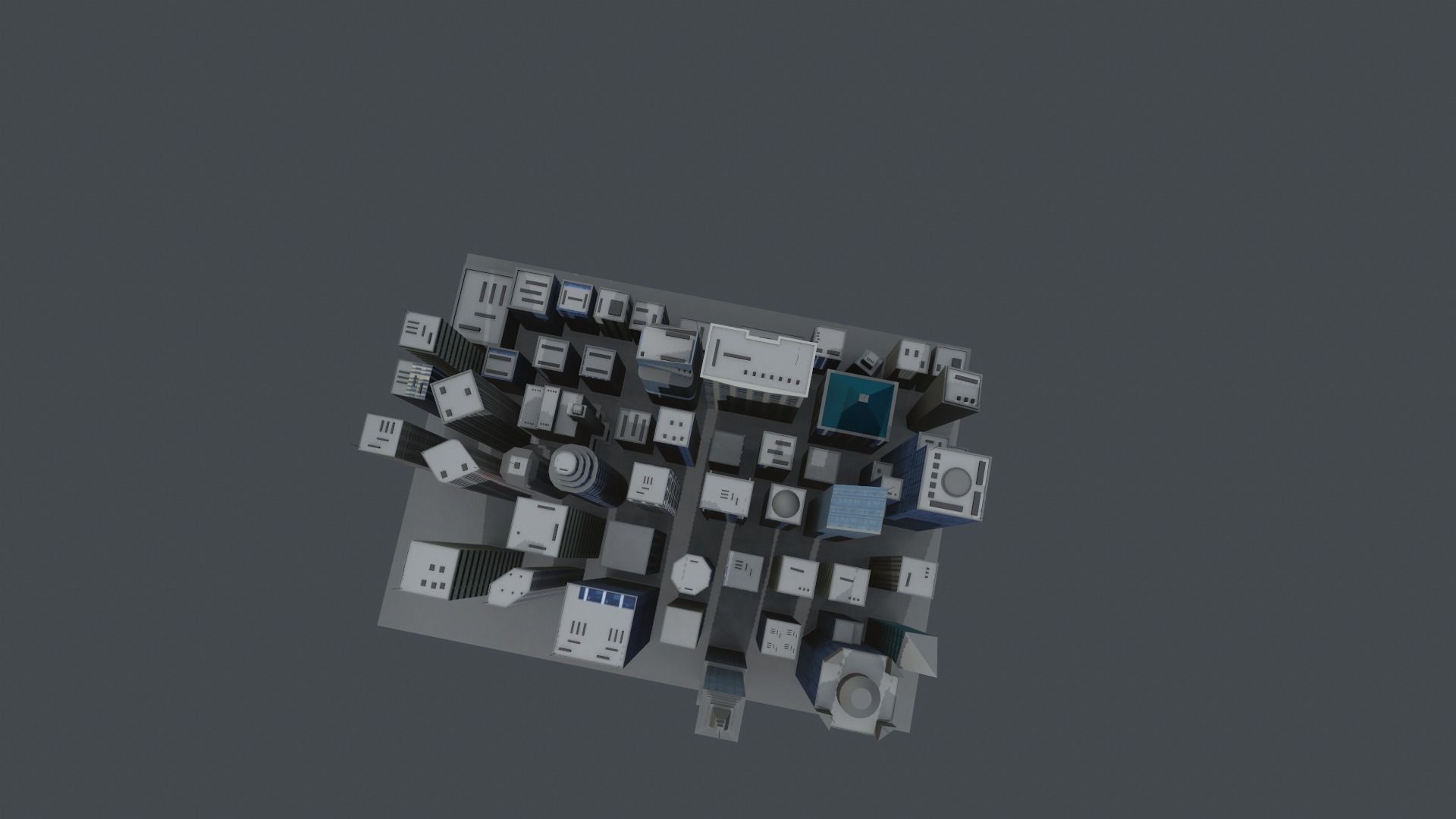 City low poly Low-poly 3D model_4