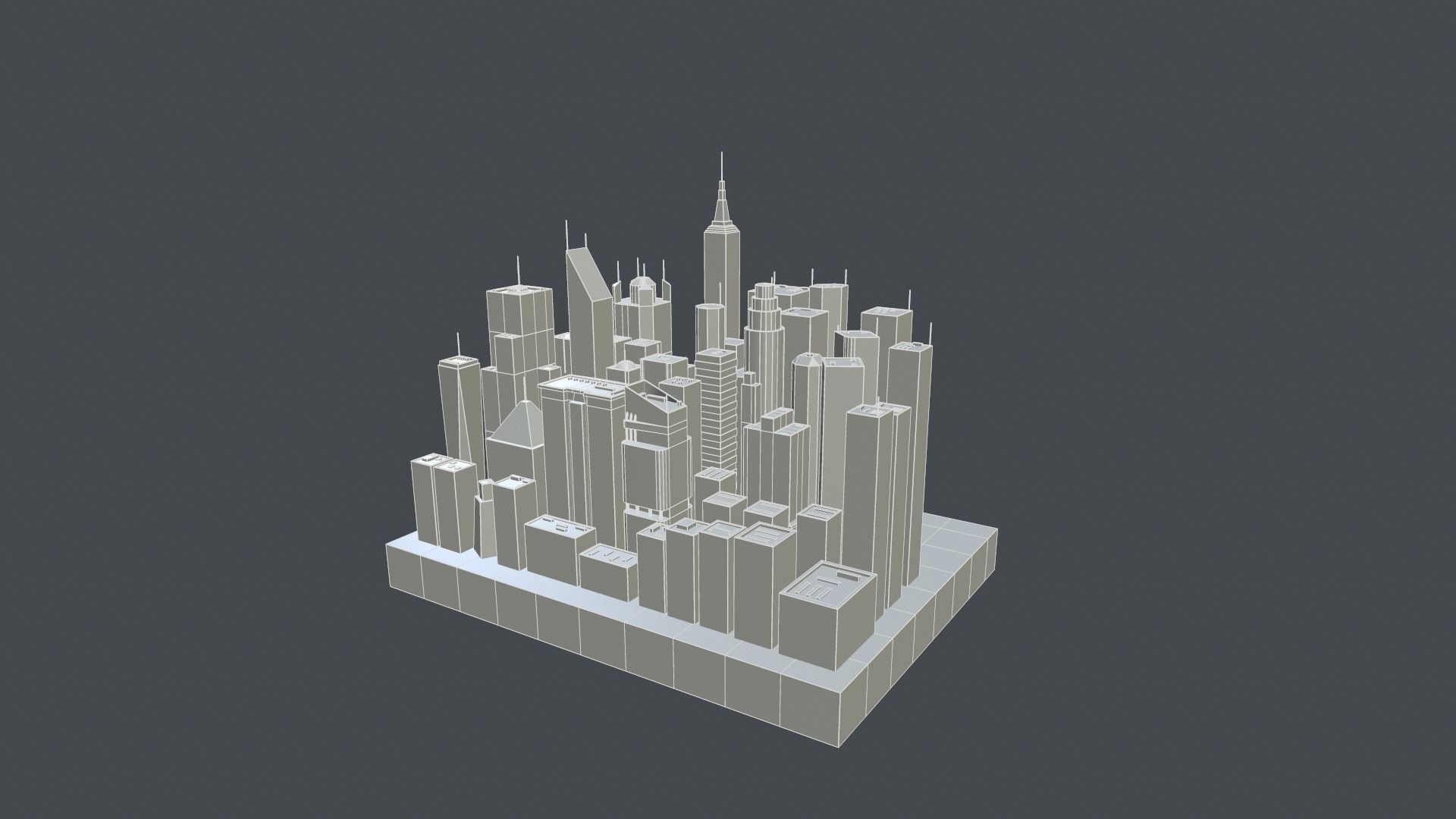 City low poly Low-poly 3D model_2