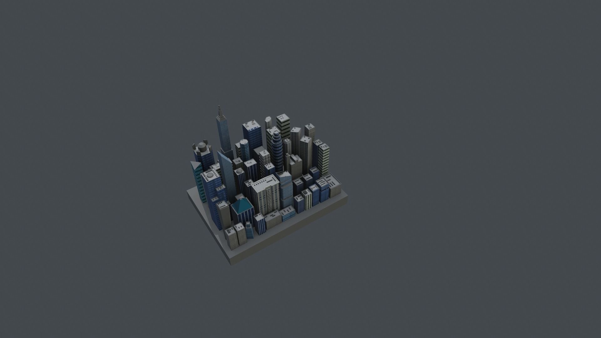 City low poly Low-poly 3D model_1