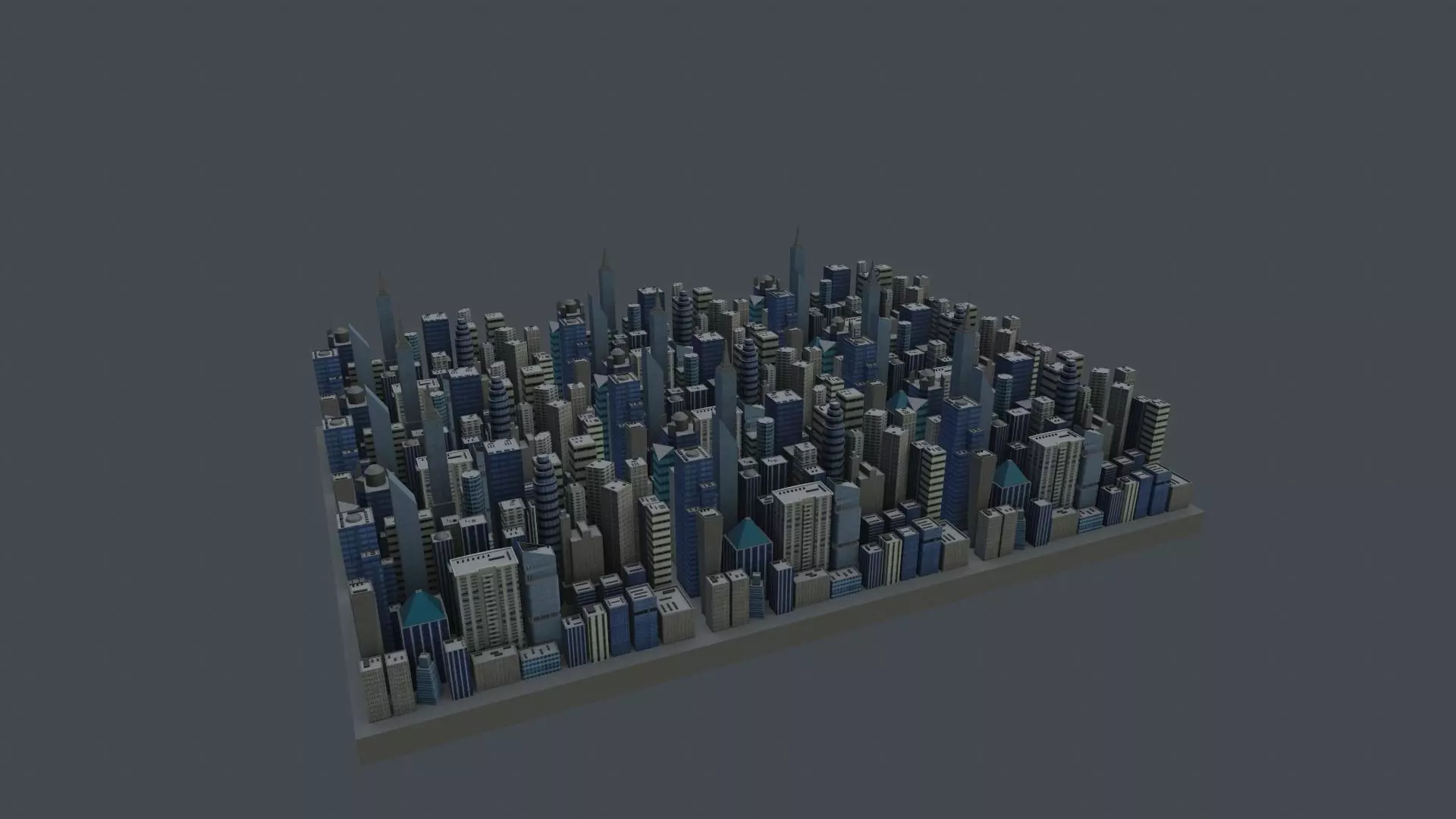 City low poly Low-poly 3D model_0