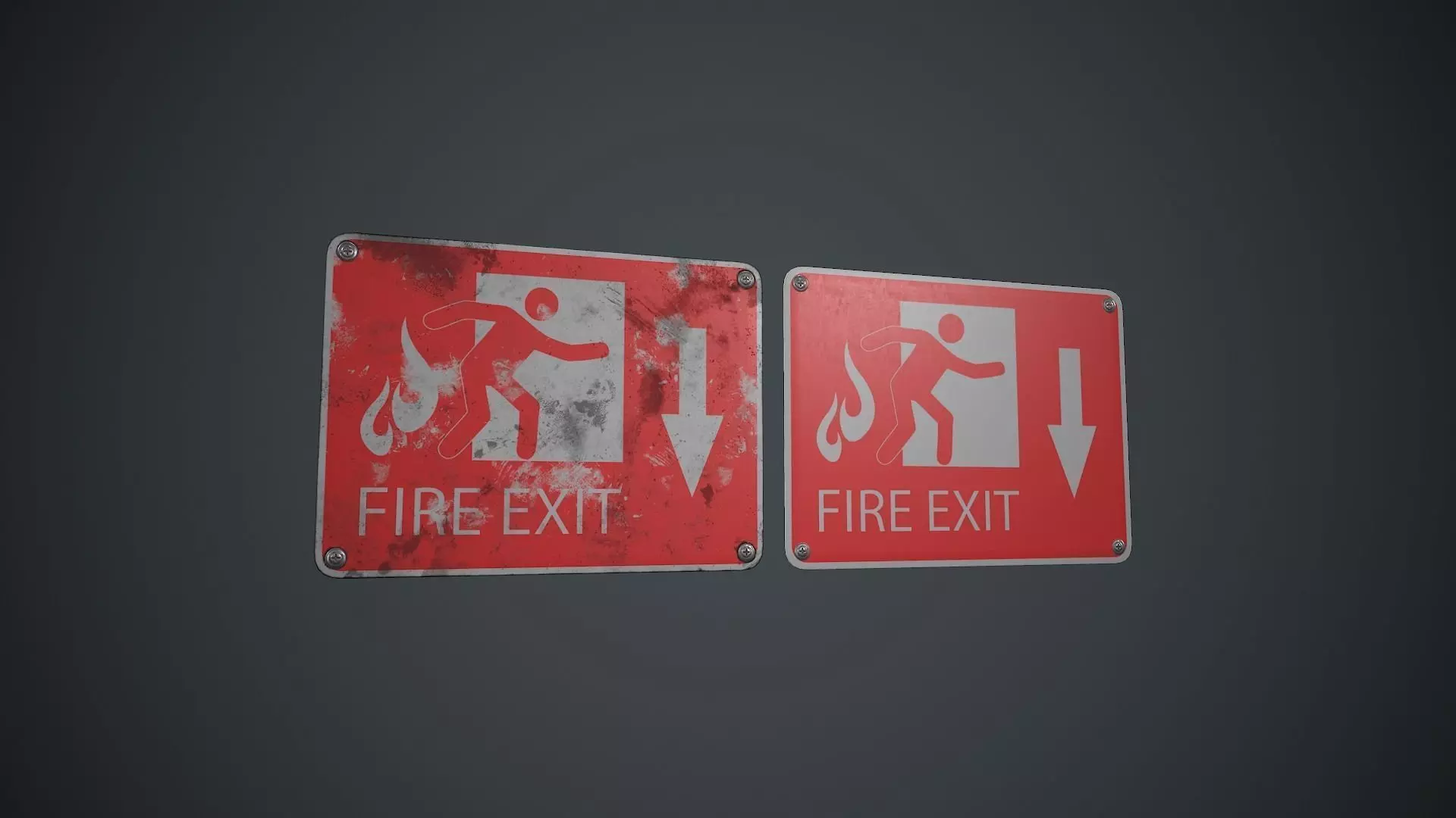Plastic Exit Sign 4 PBR Game Ready Low-poly 3D model_0