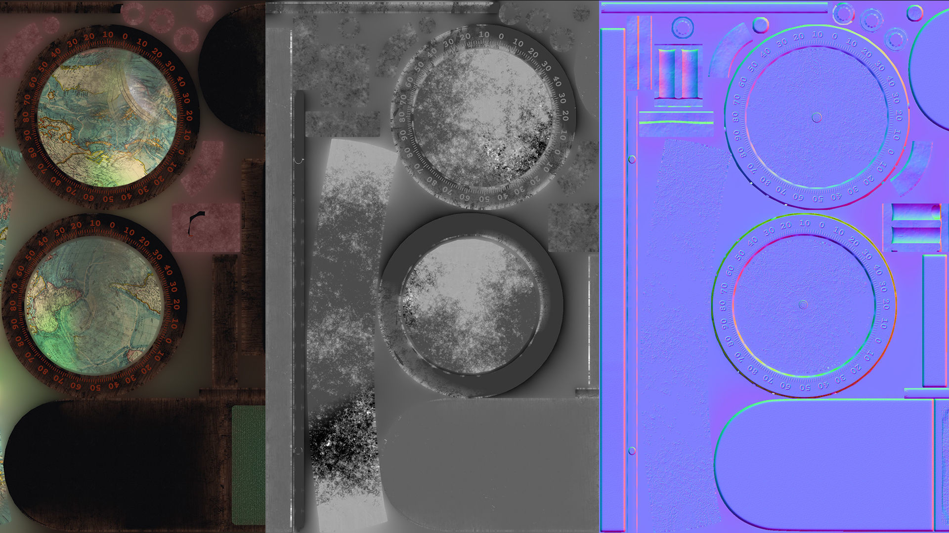 Globe Bookends Low-poly 3D model_4