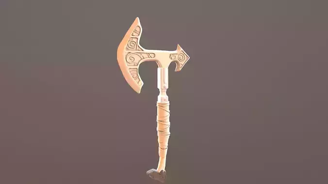 Battle Axe Poly No Textures 3D print model
