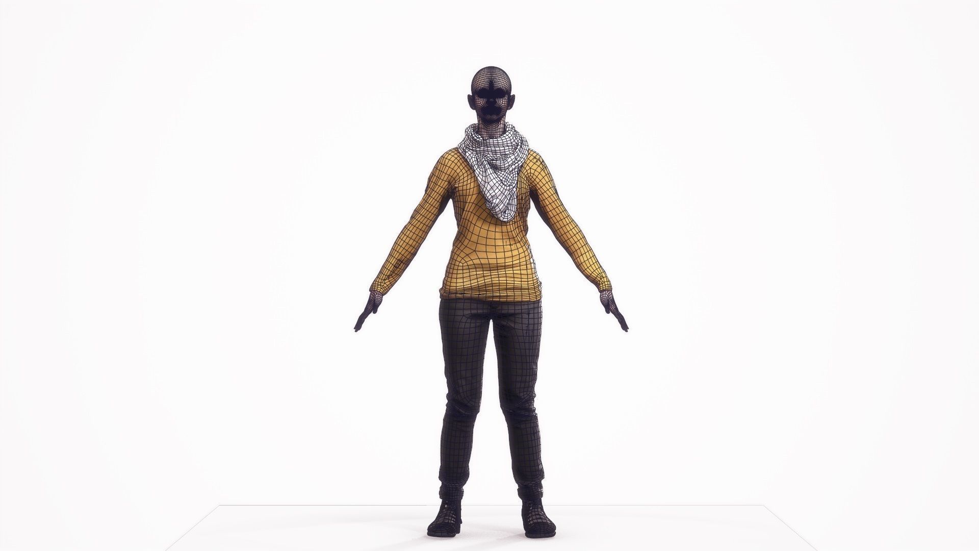 Human Woman Scan - 195F Low-poly 3D model_7