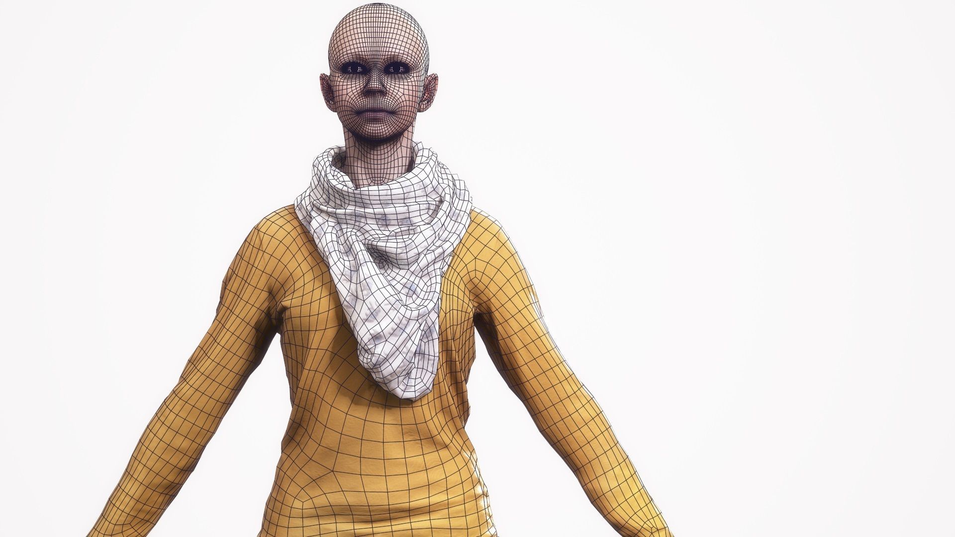 Human Woman Scan - 195F Low-poly 3D model_6