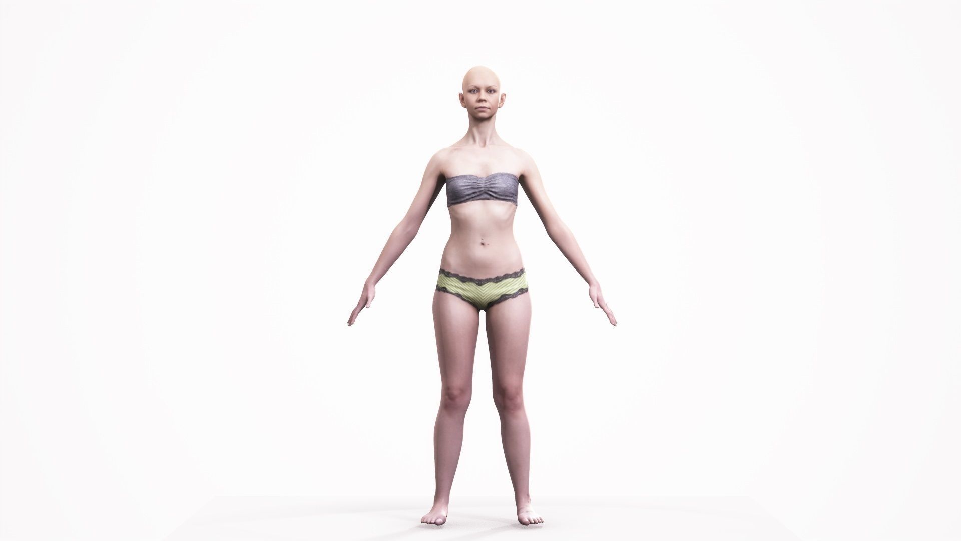Human Woman Scan - 195F Low-poly 3D model_4
