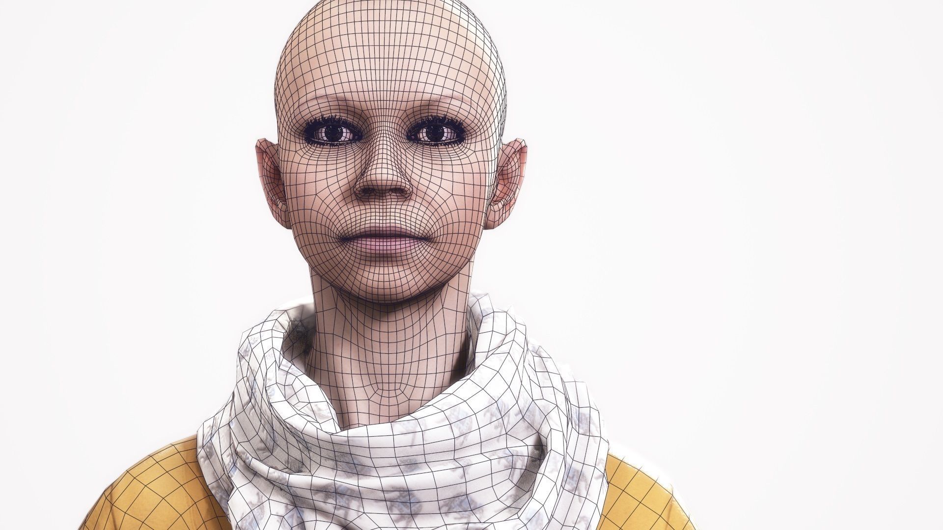 Human Woman Scan - 195F Low-poly 3D model_8