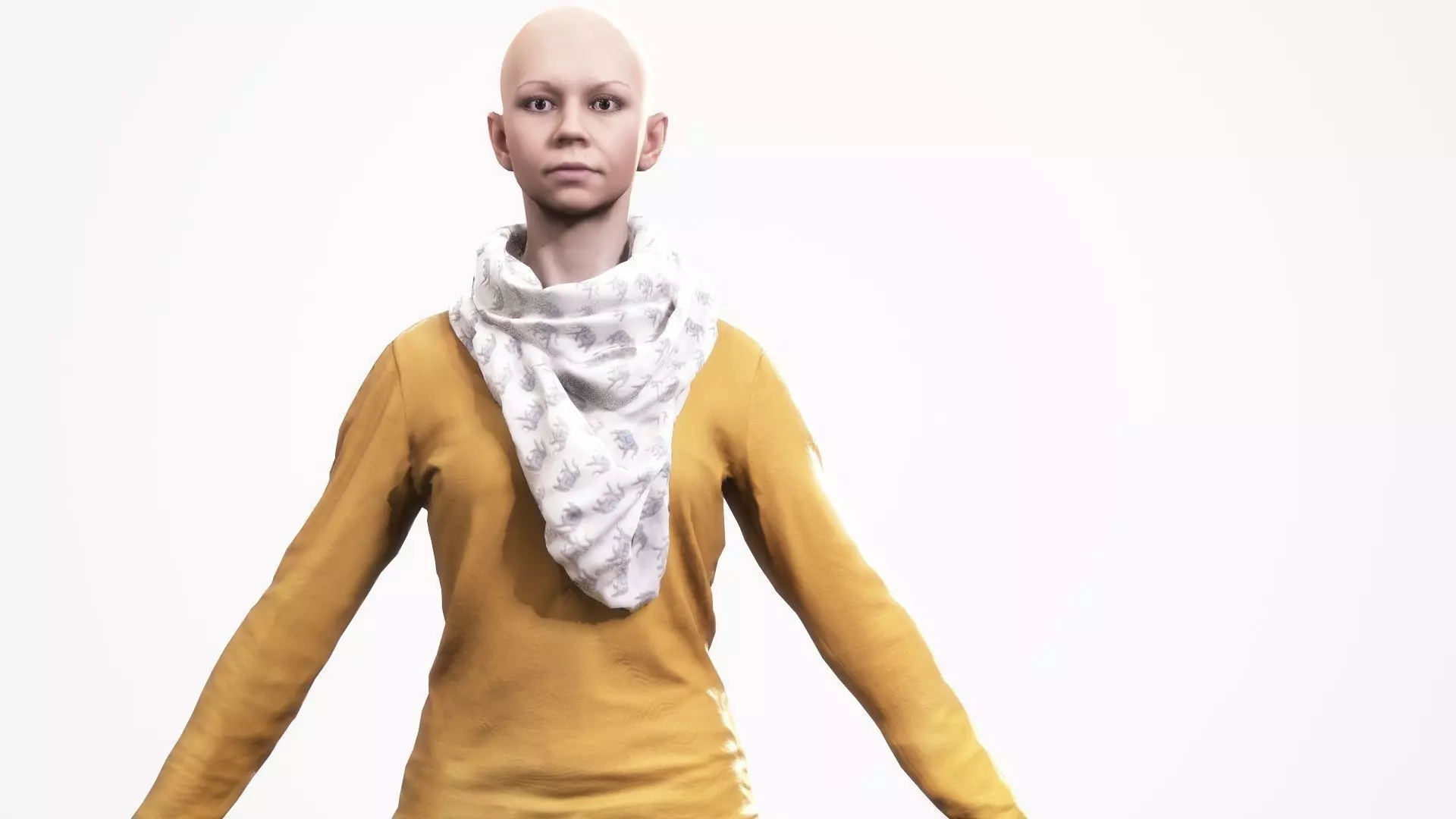 Human Woman Scan - 195F Low-poly 3D model_0