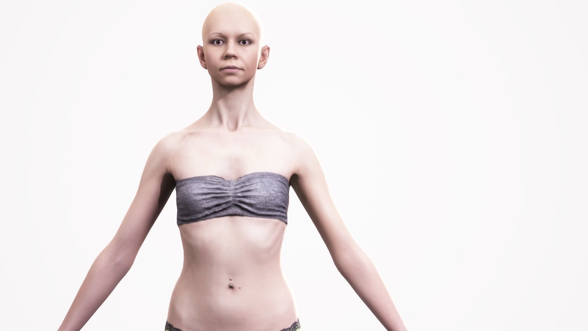 Human Woman Scan - 195F Low-poly 3D model_3