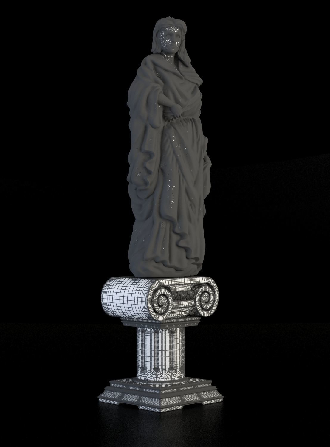 Statue of leady 3D print model_6