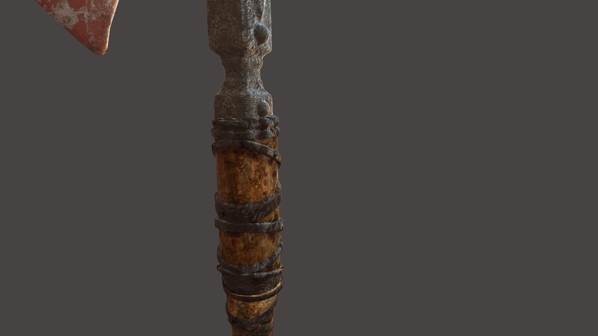 Battle Axe Poly and Tris Textured Low-poly 3D model_4