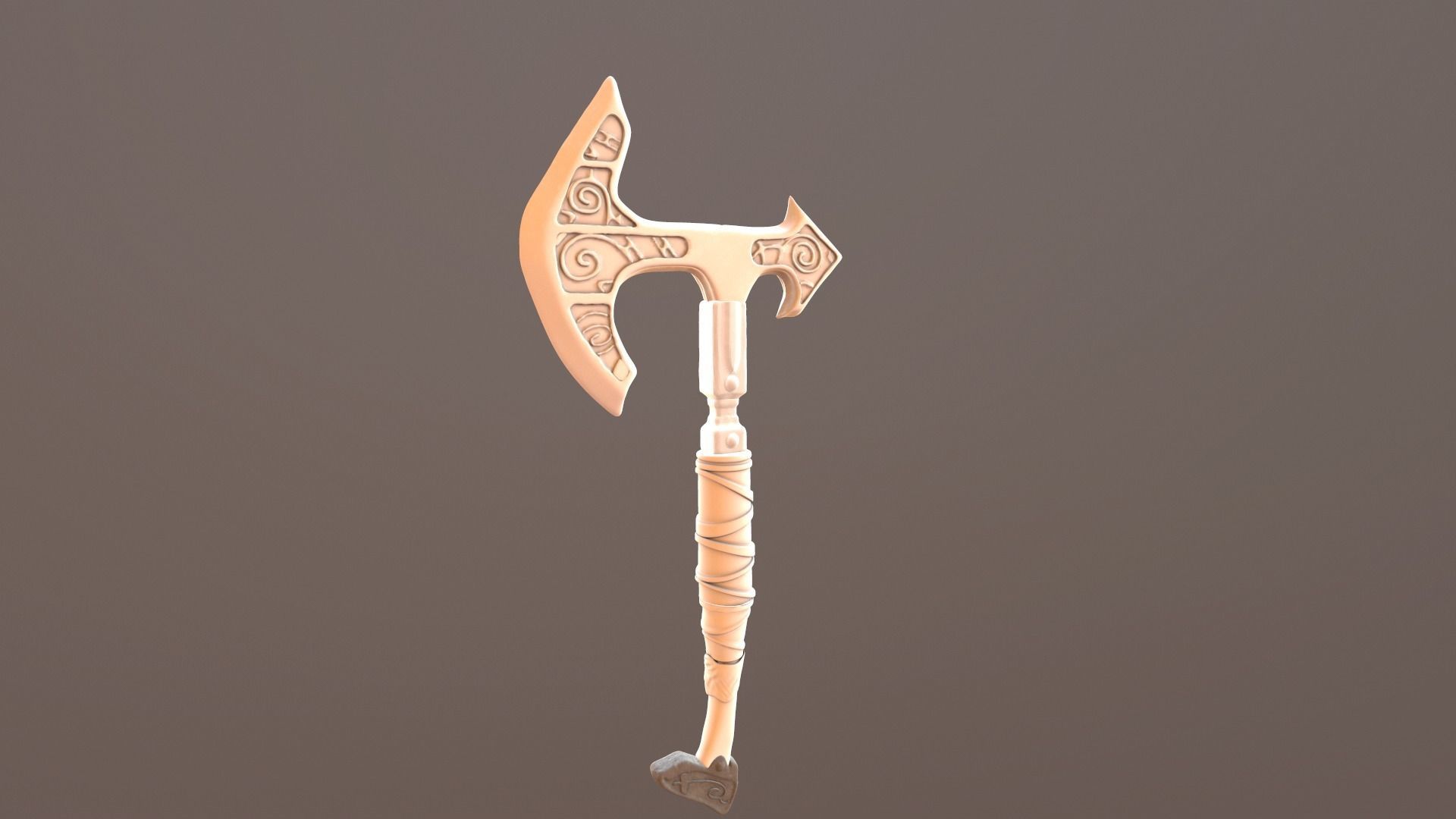 Battle Axe Poly and Tris Textured Low-poly 3D model_17