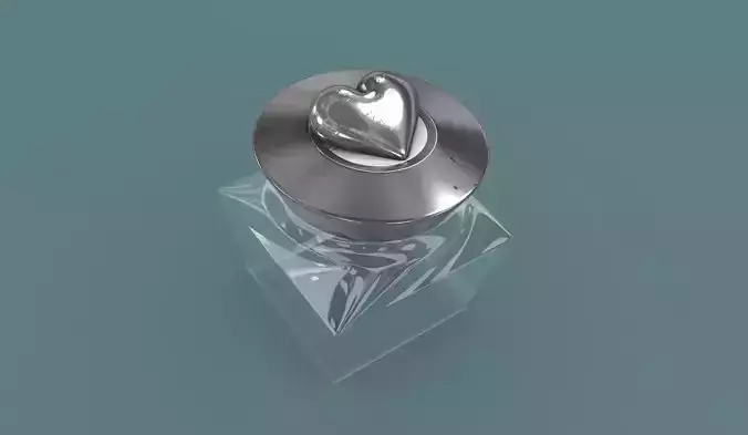 Flacon metal container with heart on top