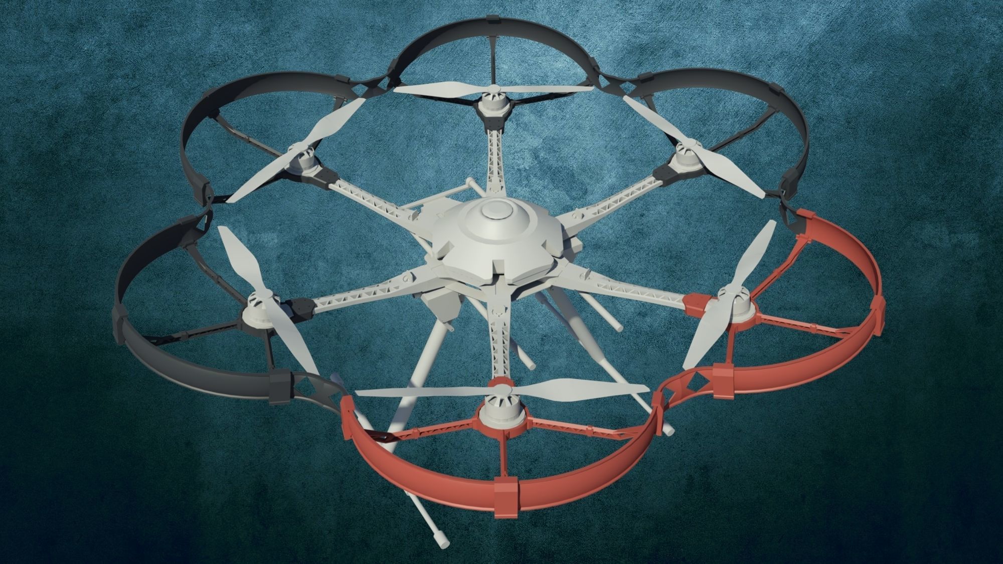 Rotor protection for DJI S800 pluggable 3D print model_2