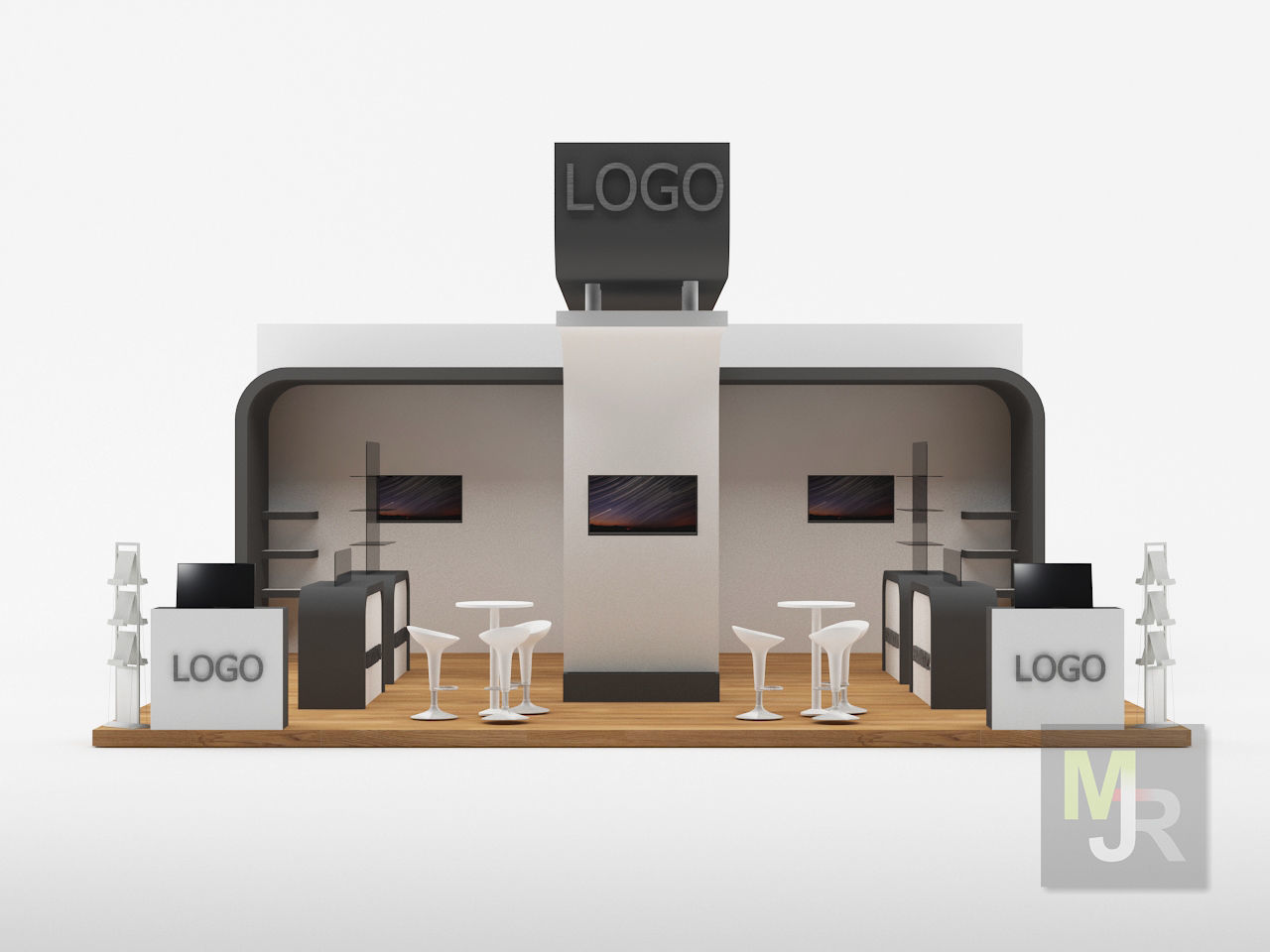 Stand 4 floor plan of gym 3D model_1