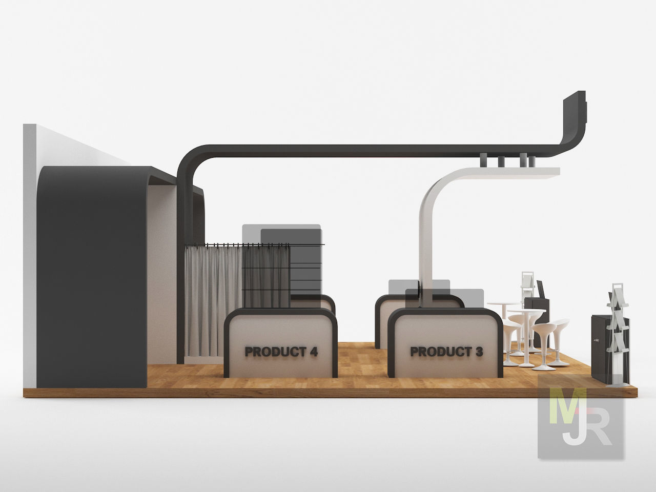 Stand 4 floor plan of gym 3D model_2